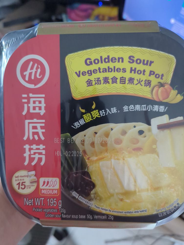 Soupe autochauffante Golden Sour Vegetable Hot Pot