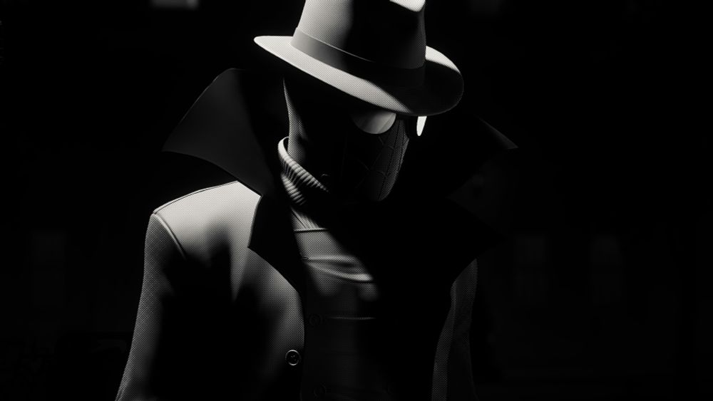 Noir Spider-Man up close