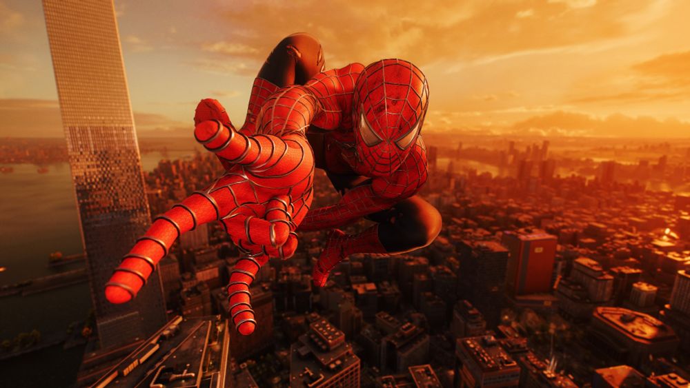 Trying to mimic the poster for Spider-Man 2 (2004)