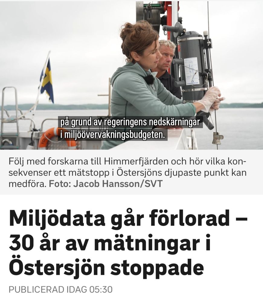 SVT Nyheter

Miljödata går förlorad – 30 år av mätningar i Östersjön stoppade