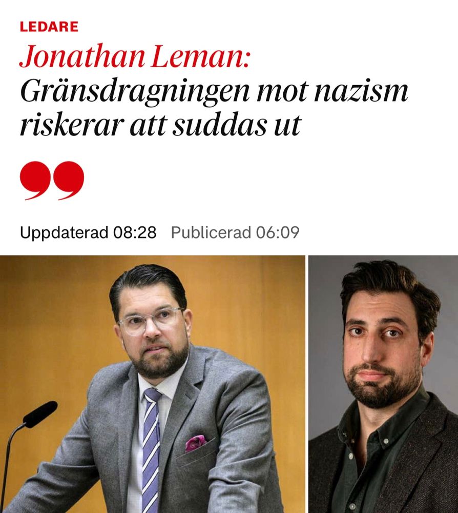 DN, Jonathan Leman
Gränsdragningen mot nazism riskerar att suddas ut