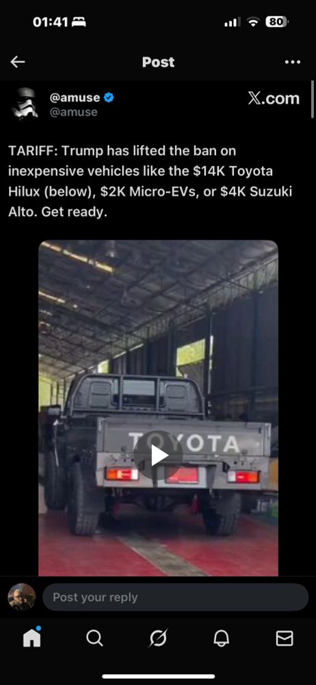 Prediction about tarrifs on low cost vehicles 