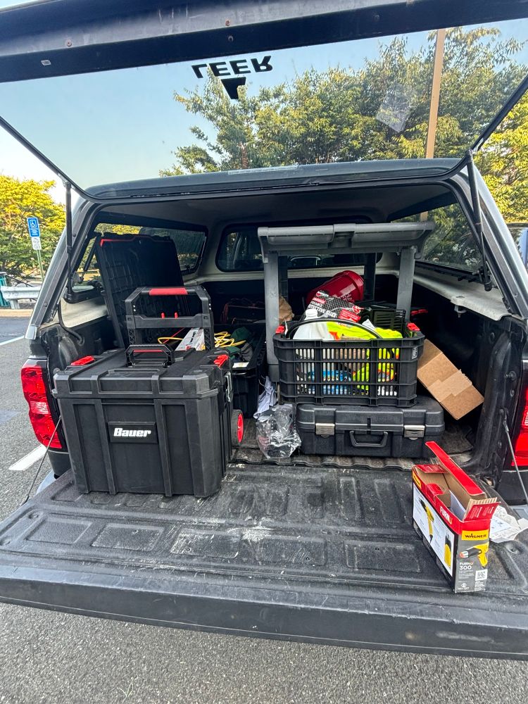 Truck being unloaded after light job