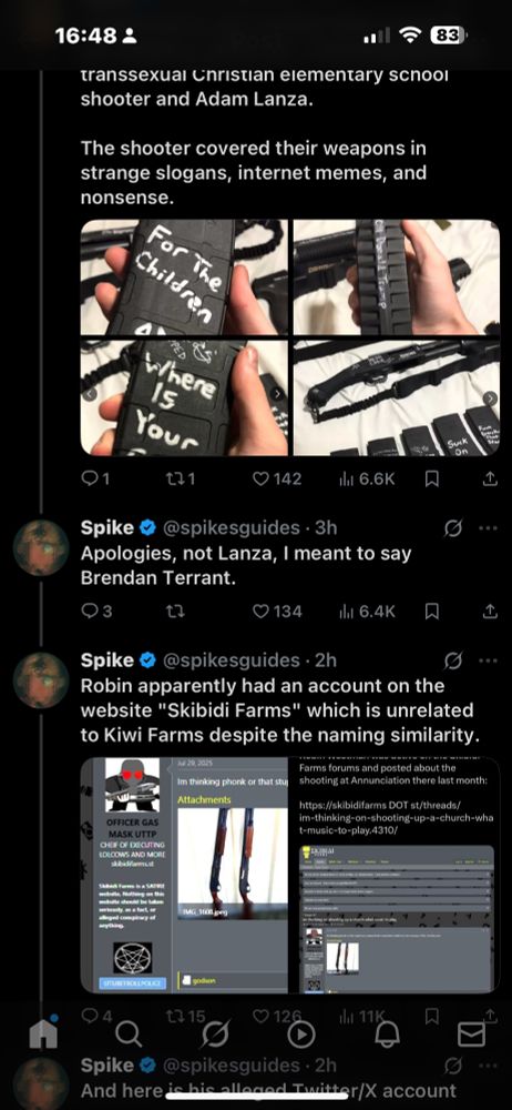 Social media account info 