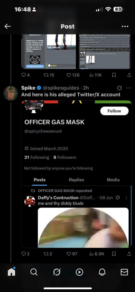 Alleged attacker social media account 