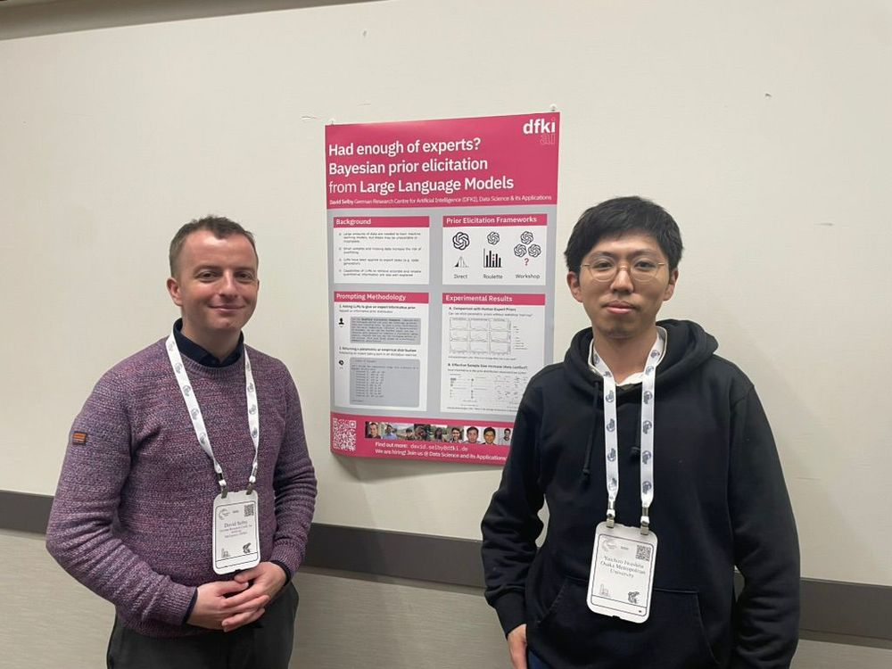 Sebastian Vollmer, David Selby and Yuichiro Iwashita present their poster, "Had enough of experts? Bayesian prior elicitation from Large Language Models" at the NeurIPS Bayesian Decisionmaking and Uncertainty Workshop 2024 in Vancouver, Canada.