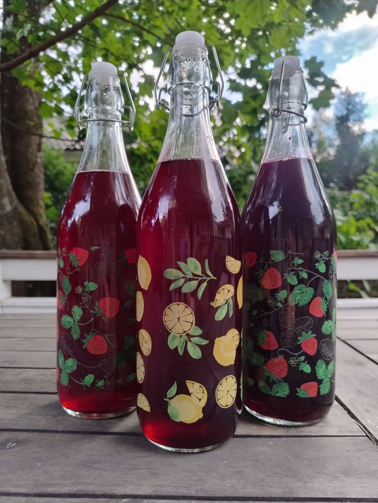 Bottles full of berryjyice