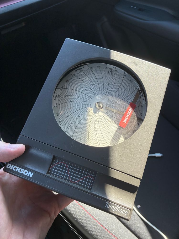 A Dickson 7-day TempTrace chart recorder. 