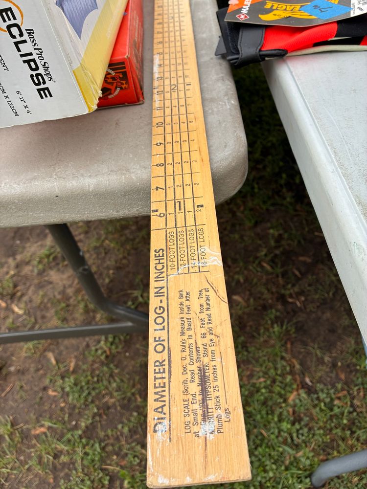 A “log scale” ruler at a flea market
