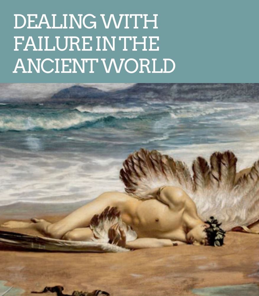 The image is a painting by Alexandre Cabanel called 'The Death of Icarus'. It shows Icarus collapsed on a beach with his wings broken beside him