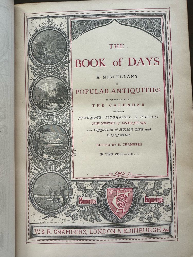 A title page for “The Book of Days”