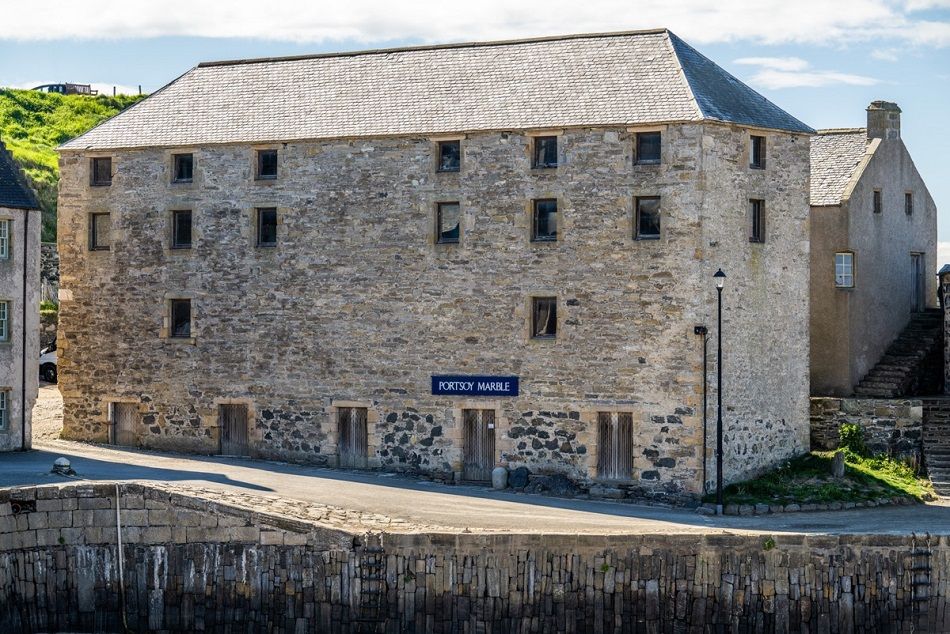 The exterior of the Marble Warehouse in Portsoy. Credit - North East Scotland Preservation Trust.