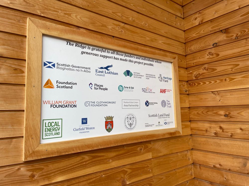 A funders board at The Ridge Support Centre. 