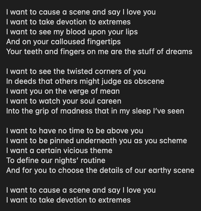 A poem written in the Notes app