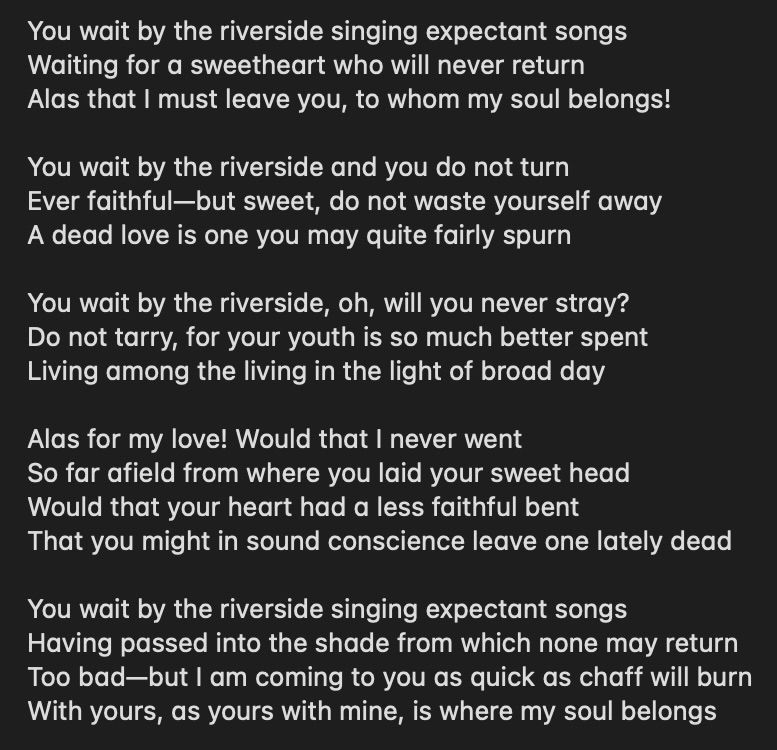 A poem written in the Notes app