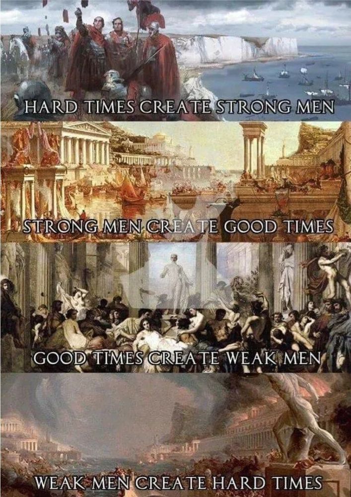Weak men create hard times meme