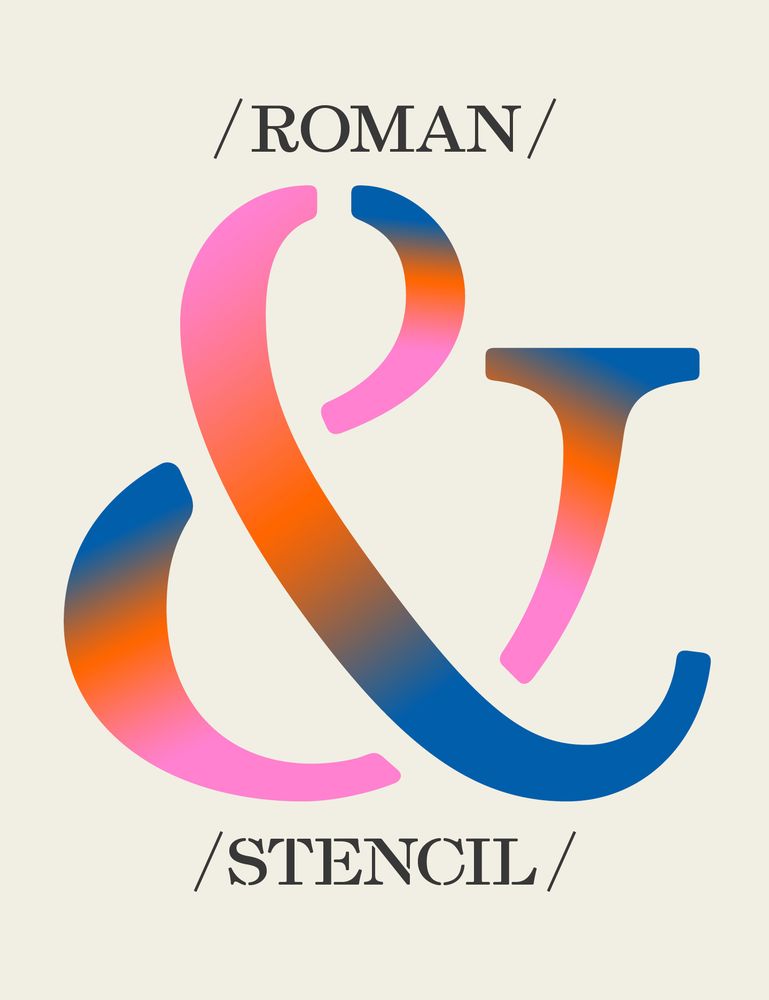 Ampersand from Esperanza Stencil typeface