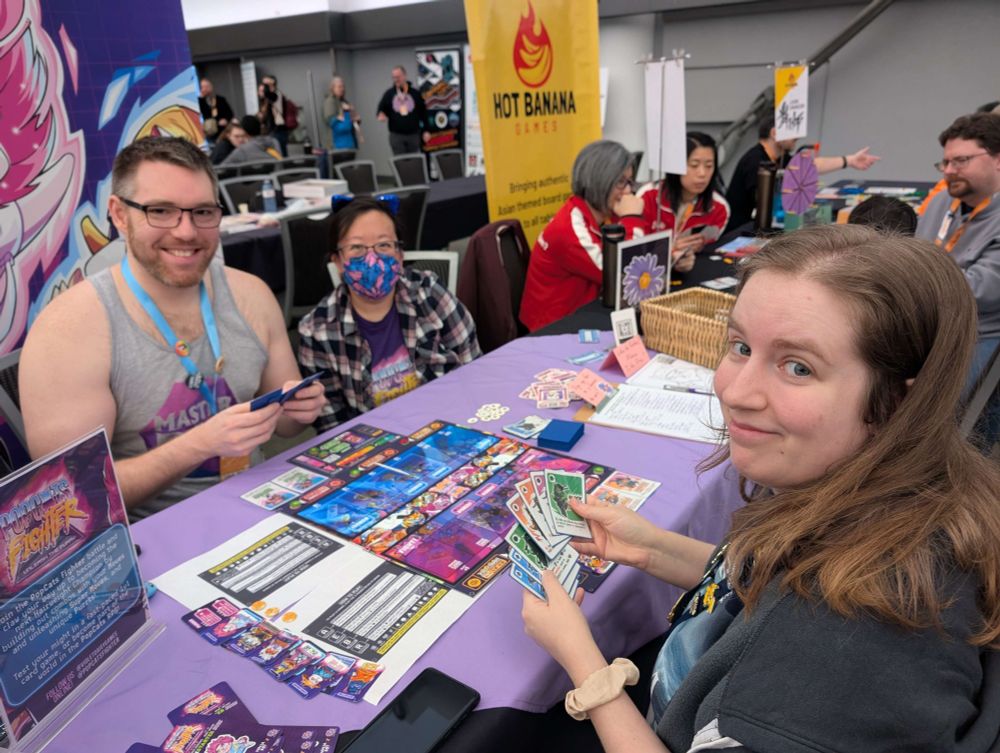 Amanda Panda demoing PopCats Fighter with Leland and Emma