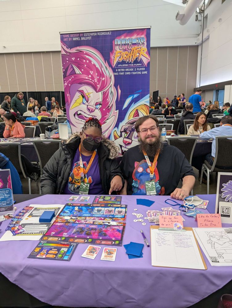 Fertessa and James at the Pop Cats Fighter table.
