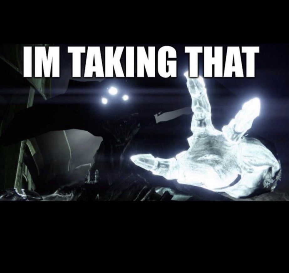 a photo of oryx, the taken king reaching towards the camera. the caption reads “I’m taking that”