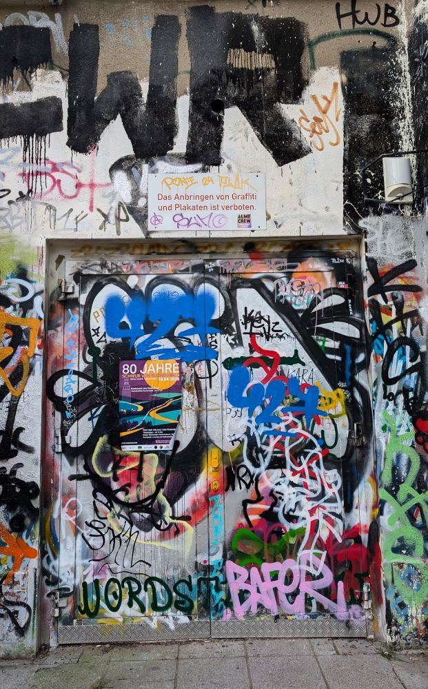 Heavily graffitified gate