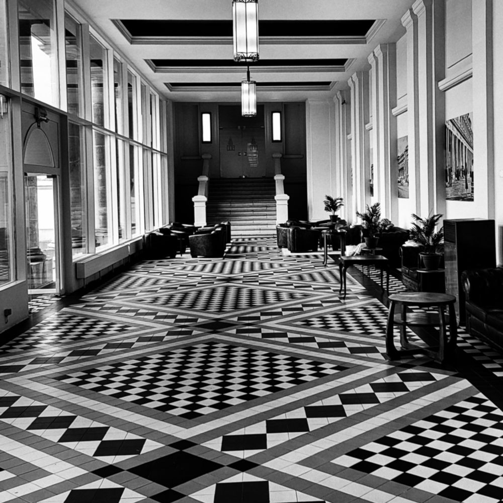 Lobby of the hotel Thermae Palace in Ostende