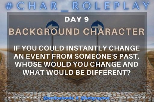 Daily Question Card for #Char_Rolplay
A gray cobblestone pathway that splits off into two directions in the middle of a barren landscape. Two round, blue signs with white arrows point to the left and right.
