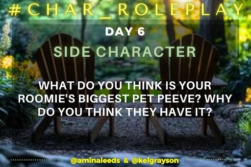 Daily Question Card for #Char_Roleplay
A pair of brown wood Adirondack chairs positioned on a small stone patio overlooking a yard bathed in a golden sunset.