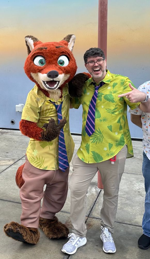 Me posing with Nick Wilde wearing his outfit. 