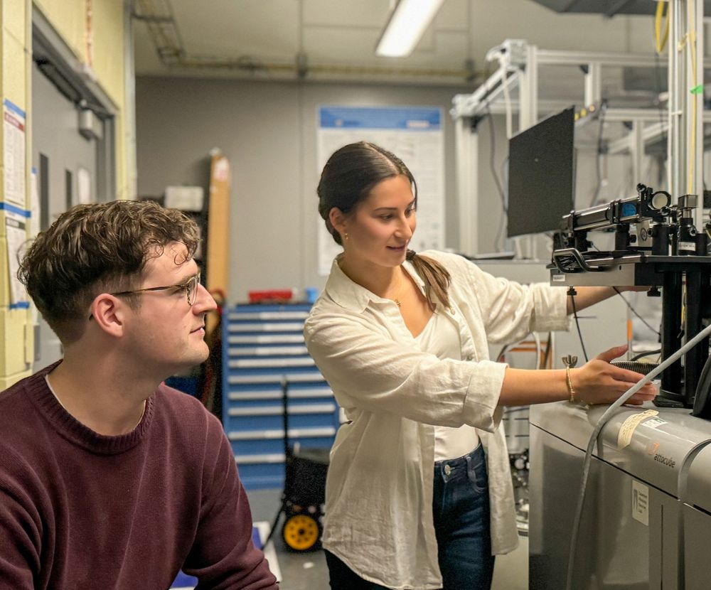 Jack deGooyer and Sarah Odinotski inside of Waterloo's Cleanroom and quantum lab