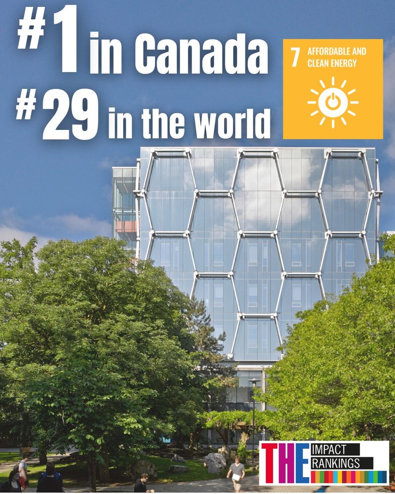 The QNC building pictured with text saying: #1 in Canada, #29 in the world for Affordable and Clean Energy