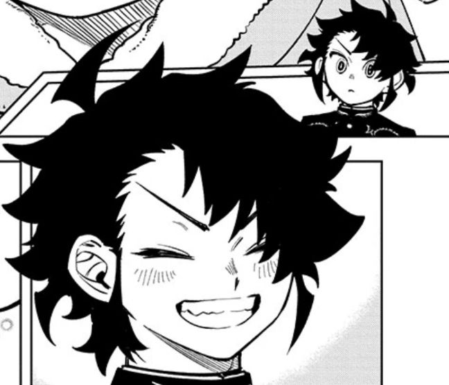 A panel from Ichi the Witch chapter 10 showing the title character Ichi smiling a silly smile