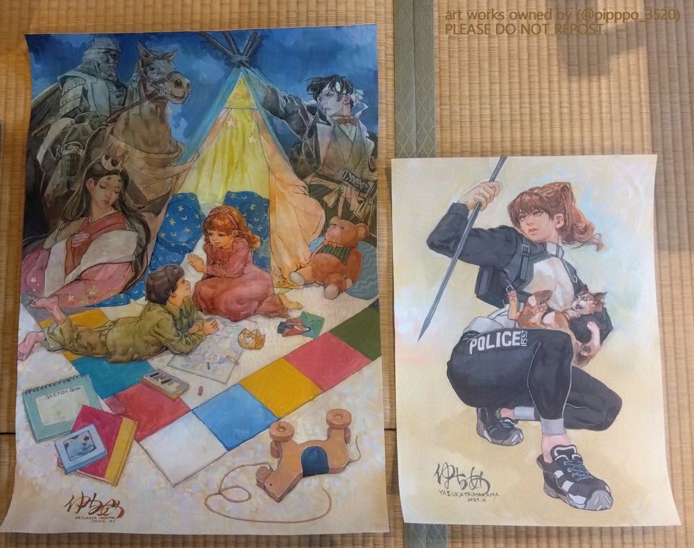 Commissioned artworks 
https://www.tumblr.com/nakama-yasukata/774377958546817024/traditional-commission-b2-b3?source=share