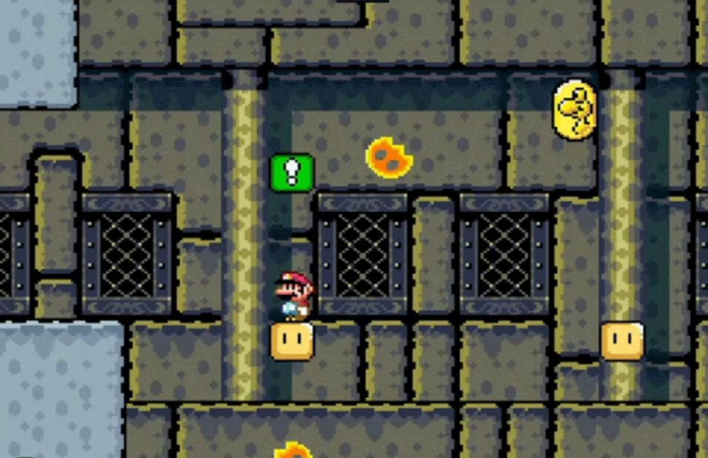 a screenshot of a video game shows a coin and a skull