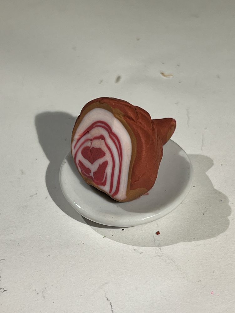 A polymer clay ham, lights on