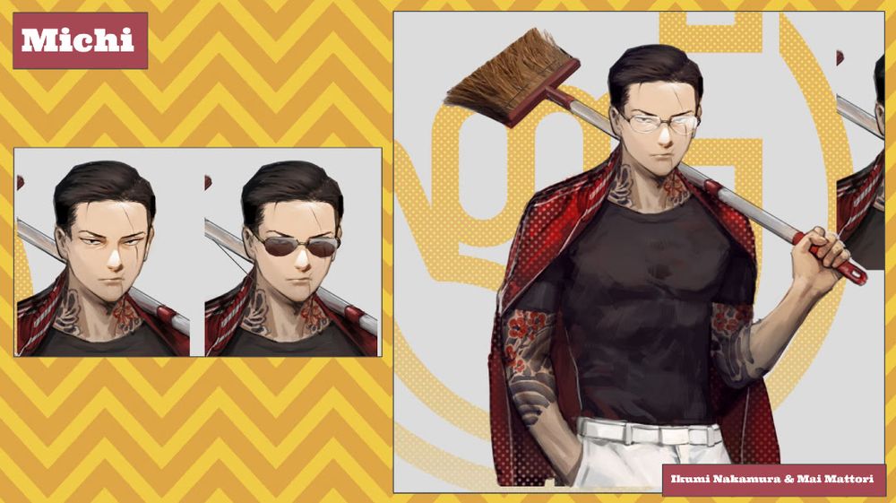 An image from Promise Mascot Agency: The Art of Kaso-Machi, a digital art book exhibiting the development of Promise Mascot Agency.

This is a page exploring different concept art of the main character Michi's glasses by Ikumi Nakamura.