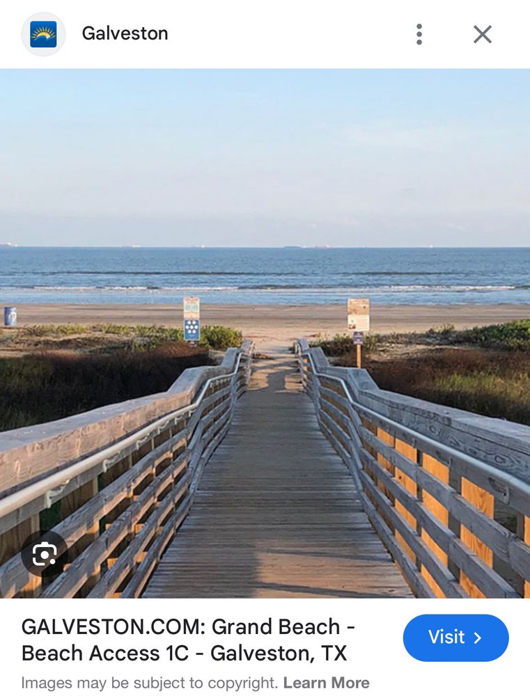 Galveston beach entrance 