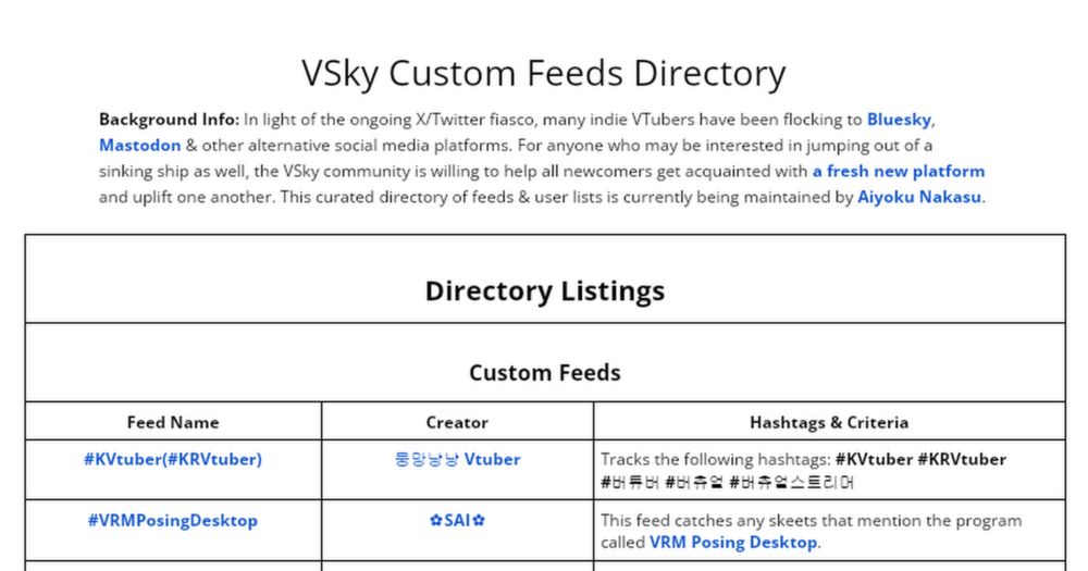 VSky Custom Feeds Directory