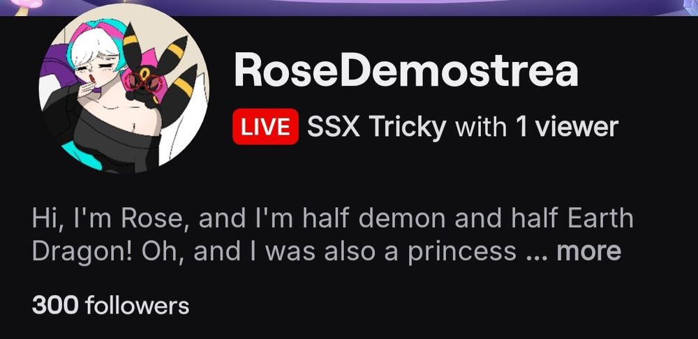 Rose hit 300 followers on twitch!