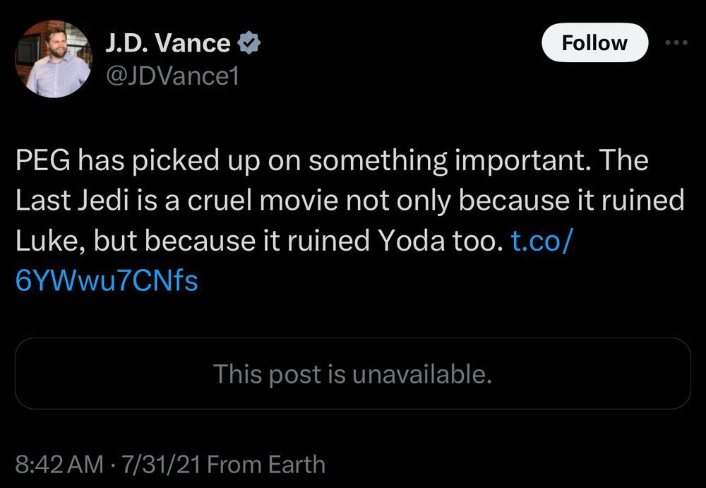 Vance bitching about the Last Jedi
