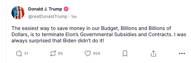 Trump threatening Elon