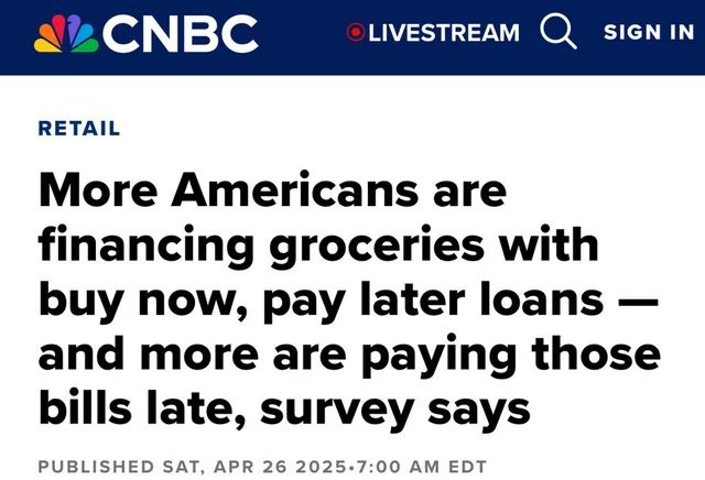 more americans are financing groceries with buy now, pay later loans - and more are paying those bills late