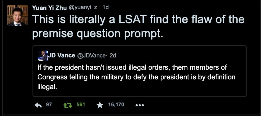 
This is literally a LSAT find the flaw of the premise question prompt.