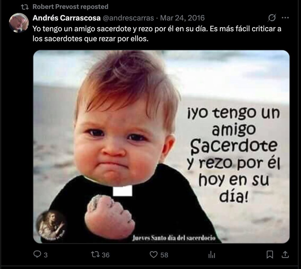 Yo tengo un amigo sacerdote y rezo por él en su día. Es más fácil criticar a los sacerdotes que rezar por ellos.