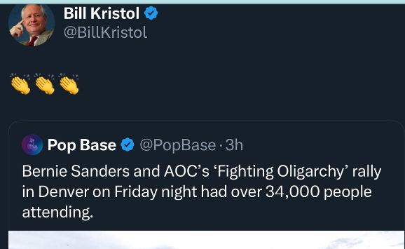 Bill Kristol praising Sanders and AOC