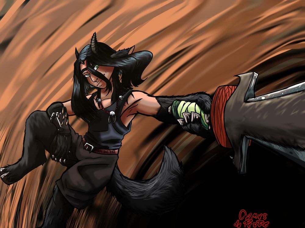 a person half goat demon, in one of the portals to the Abyss