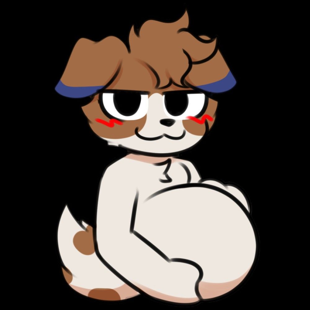 Colored version of my character, Jack, with the boykisser face, blushing, holding his engorged belly. Mpreg is heavily implied here.