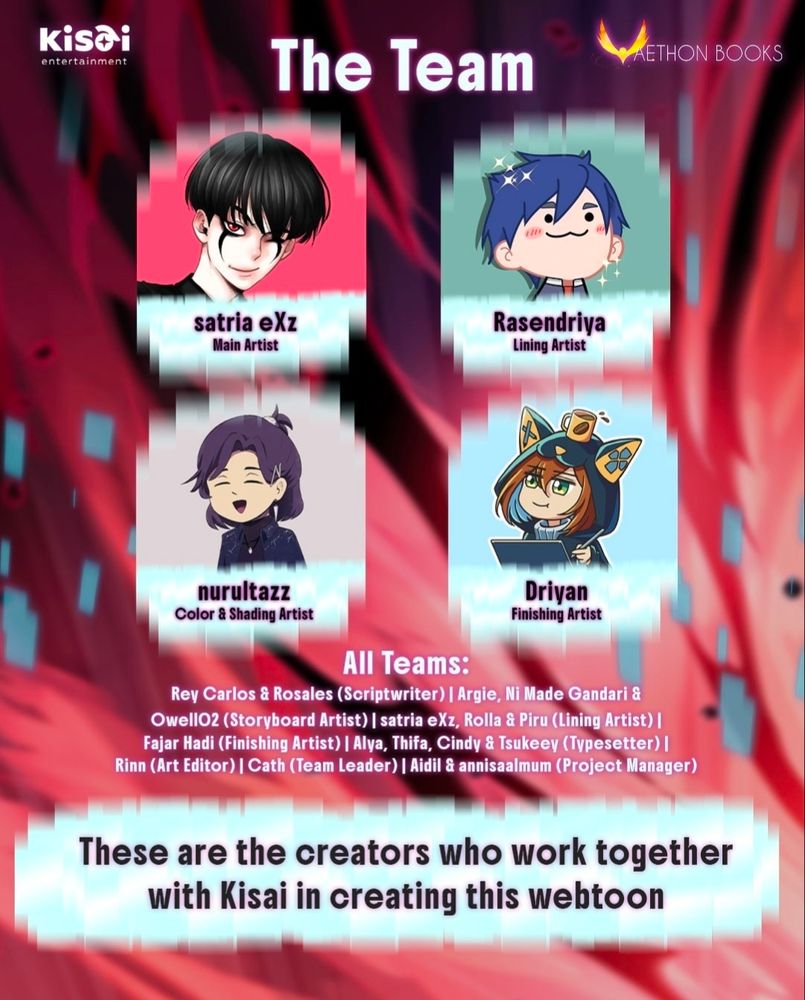Credits page and chibis of Kisai Entertainment staff. Bunch of other names below, one of which is mine. 