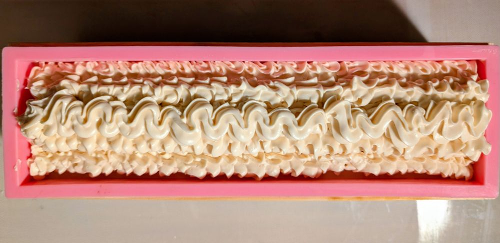 Loaf of soap iced like a cake