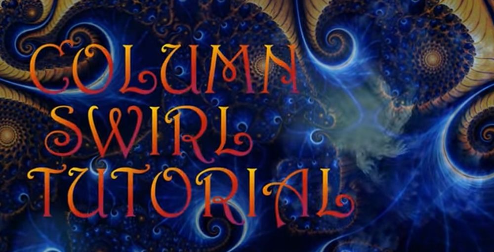 title card with weird background image and "column swirl tutorial" in all caps in a silly font